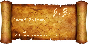 Jacsó Zoltán névjegykártya